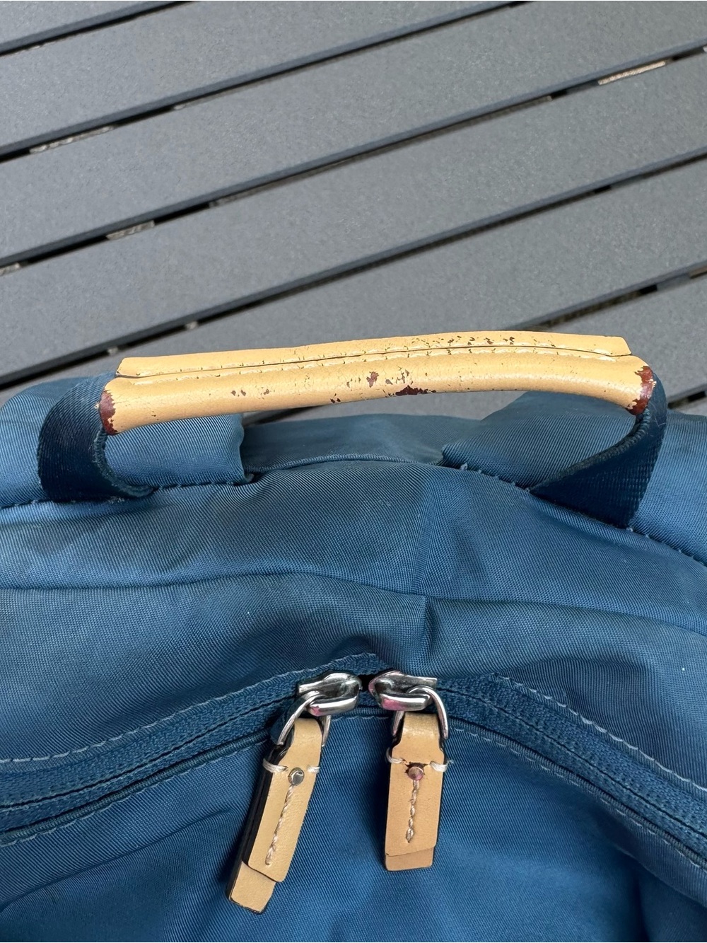 Tumi Navy Backpack with Gold-Tone Hardware - Picture 2 of 12